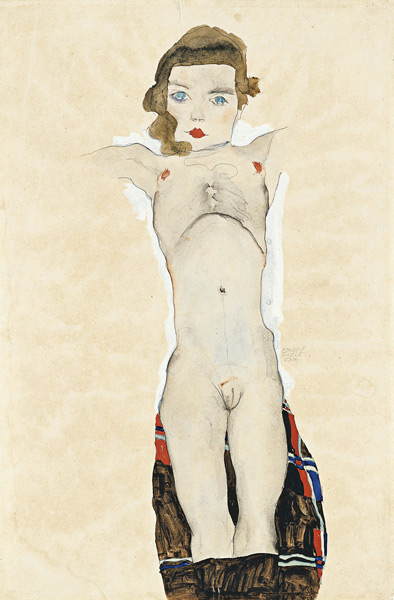 Nude Girl with Arms Outstretched a Egon Schiele