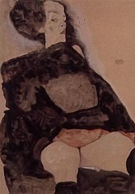 Lady in black. a Egon Schiele