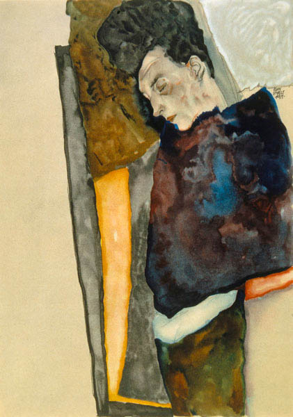 The mother of the artist, sleeping. a Egon Schiele