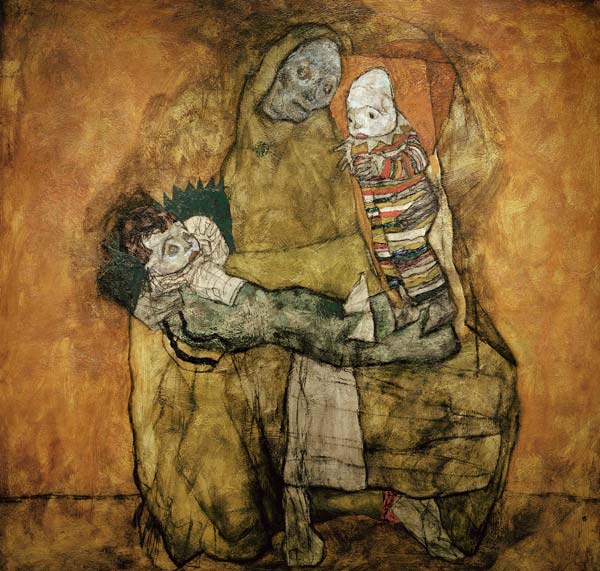 Mother and two children a Egon Schiele