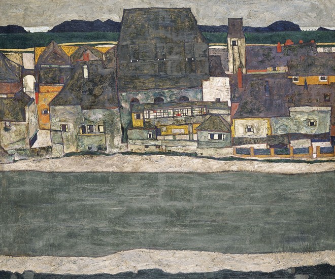 Houses on the River (The Old Town) a Egon Schiele