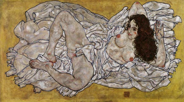 Lying woman a Egon Schiele
