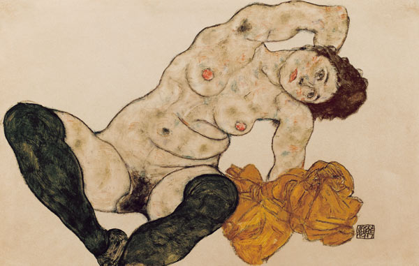 Reclining Nude w.Towl a Egon Schiele