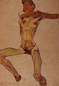 Masculine act, yellow. a Egon Schiele