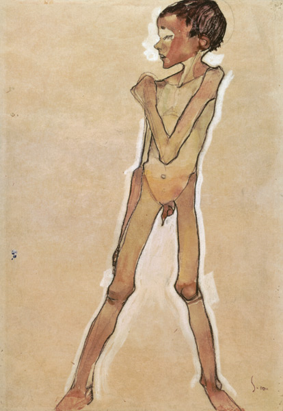 Nude Boy Standing a Egon Schiele