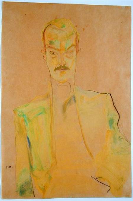 Portrait of Arthur Roessler a Egon Schiele