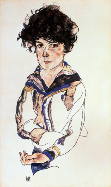 Young Boy, 1918 (pencil, w/c & a Egon Schiele