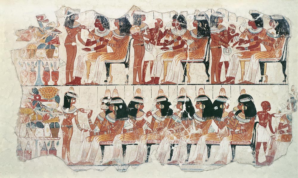 Banquet scene, from Thebes a Egizi