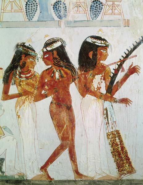 Musicians and a Dancer, from the Tomb of Nakht, New Kingdom a Egizi