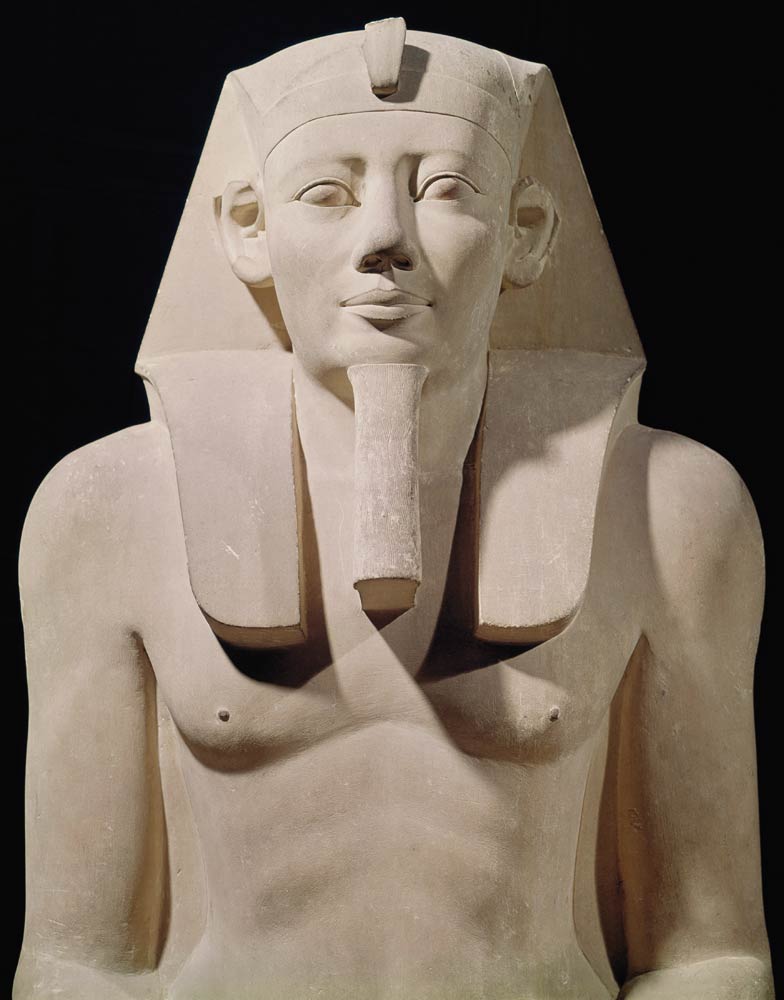 Seated statue of Sesostris I (1971-28 BC), originally from the Mortuary Temple of Sesostris I at al- a Egizi