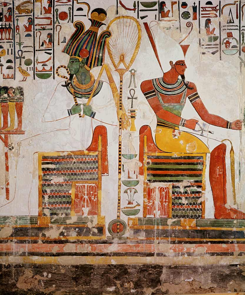 The Gods Osiris and Atum, from the Tomb of Nefertari, New Kingdom a Egizi