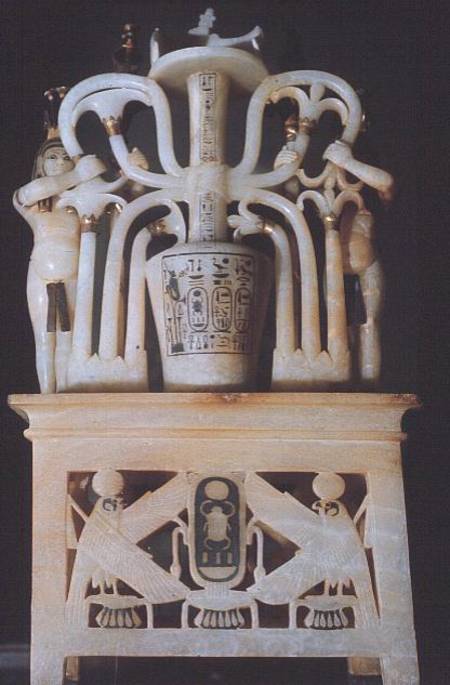 Floral unguent jar from the Tomb of Tutankhamun (c.1370-1352 BC) New Kingdom a Egizi