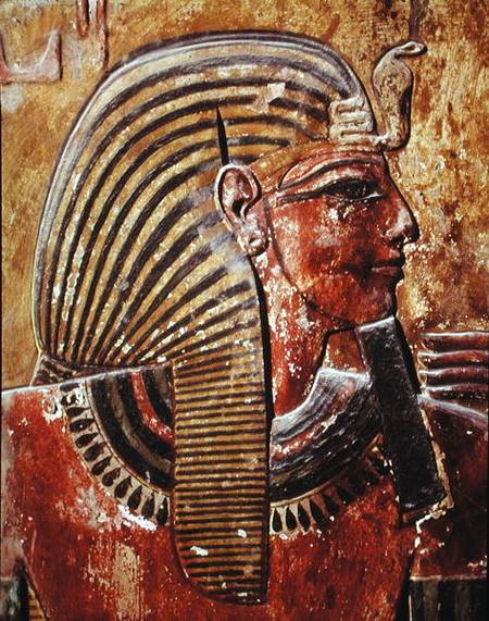 The head of Seti I (r.1294-1279 BC) from the Tomb of Seti, New Kingdom a Egizi