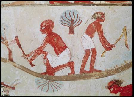 Labourer and Lumberjack at Work, from the Tomb of Nakht, New Kingdom a Egizi