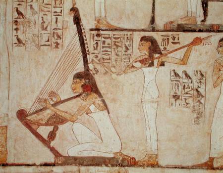 Two Musicians, from the Tomb of Rekhmire, New Kingdom a Egizi