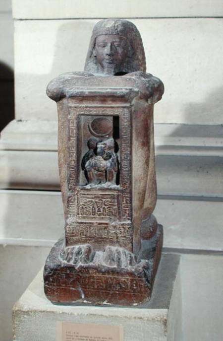 Naophorous statue of the scribe, Kha, with the god Thoth in the naos, New Kingdom a Egizi
