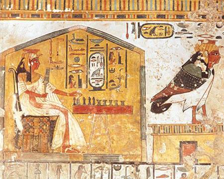 Nefertari playing senet, detail of a wall painting from the Tomb of Queen Nefertari, New Kingdom a Egizi