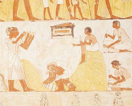 Recording the harvest, from the Tomb of Menna a Egizi