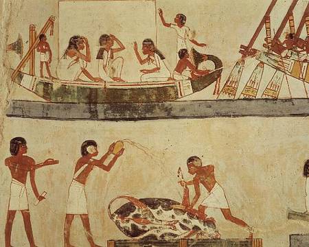 Sacrifice and purification of a bull, and a sailing ritual a Egizi
