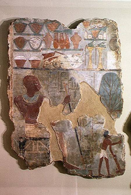 The scribe Unsou overseeing the workers in the fields, from the Tomb of Unsou, East Thebes, New King a Egizi