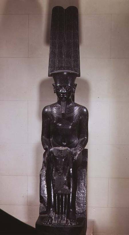 Statue of the God Amun protecting Tutankhamun, New Kingdom a Egizi