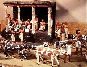 Funerary model of a census of livestock, from the Tomb of Meketre, Thebes, Middle Kingdom