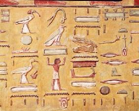 Hieroglyphics, from the Tomb of Seti I, New Kingdom