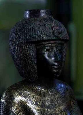 Statue of the Divine Adoratress Karomama, Third Intermediate Period (bronze with gold, silver & elec a Egyptian 22nd Dynasty