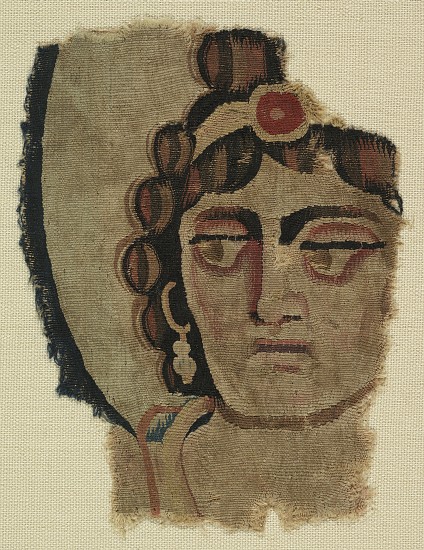 Fragment of a Woman's Head, Coptic a Egyptian School