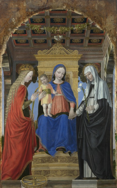 The Virgin and Child with Saint Catherine of Alexandria and Saint Catherine of Siena a eigentl. Ambrogio da Fossano um Bergognone