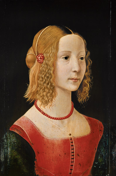 Ritratto di una giovane donna a  (alias Domenico Tommaso Bigordi) Ghirlandaio Domenico