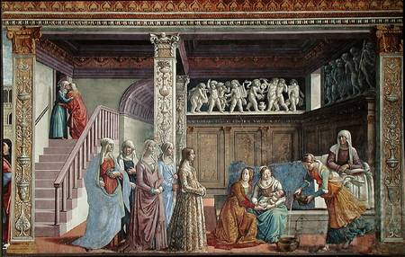 The Birth of the Virgin a  (alias Domenico Tommaso Bigordi) Ghirlandaio Domenico
