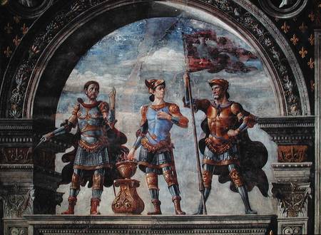 Brutus, Mucius Scaevola and Furio Camillo, detail from the fresco in the Sala dei Gigli a  (alias Domenico Tommaso Bigordi) Ghirlandaio Domenico