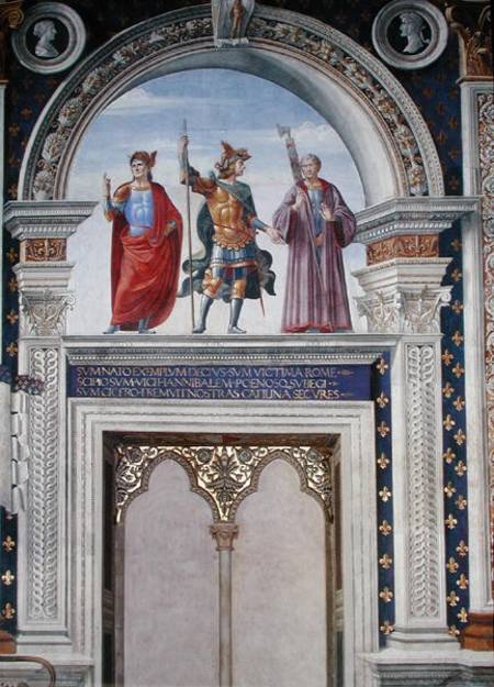 Decio Mure, Scipio (c.235-183 BC) and Cicero (106-43 BC) detail from the fresco in the Sala dei Gigl a  (alias Domenico Tommaso Bigordi) Ghirlandaio Domenico
