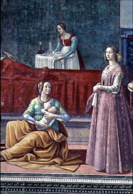 St. Elizabeth and John the Baptist, from the Birth of St. John the Baptist a  (alias Domenico Tommaso Bigordi) Ghirlandaio Domenico