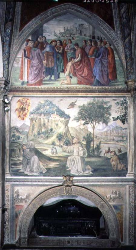 St. Francis Renouncing his Worldy Goods and the Stigmatization, from the Life of St. Francis Cycle a  (alias Domenico Tommaso Bigordi) Ghirlandaio Domenico