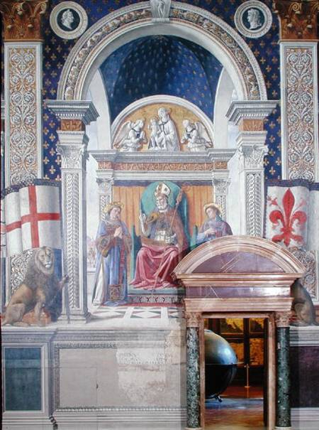 Saints Zenobius, Stephen and Lawrence, detail from the fresco in the Sala dei Gigli a  (alias Domenico Tommaso Bigordi) Ghirlandaio Domenico