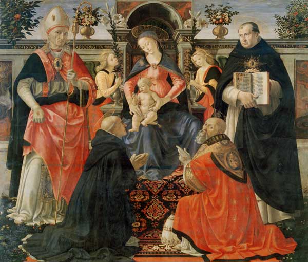 Enthroned Madonna & Saints a  (alias Domenico Tommaso Bigordi) Ghirlandaio Domenico