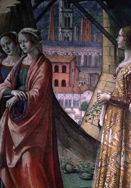 The Visitation, detail of the city and women, from the Life of St. John the Baptist a  (alias Domenico Tommaso Bigordi) Ghirlandaio Domenico