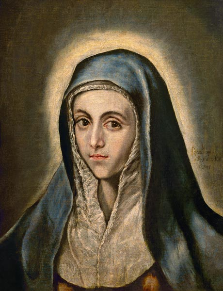 The virgin Maria. a El Greco (alias Dominikos Theotokopulos)