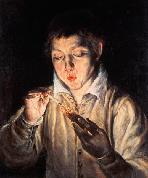 Boy who lights a candle a El Greco (alias Dominikos Theotokopulos)