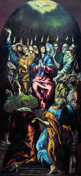 Descent of the Holy Spirit (Pentecost) a El Greco (alias Dominikos Theotokopulos)