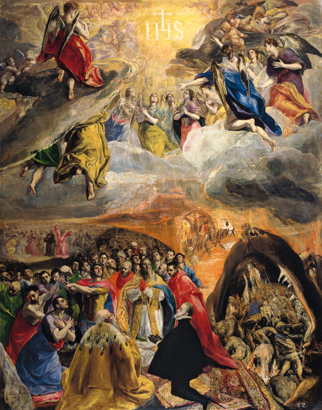 Adoration and Glorification of the name Jesu (so called Philipps II.'s Dream) a El Greco (alias Dominikos Theotokopulos)