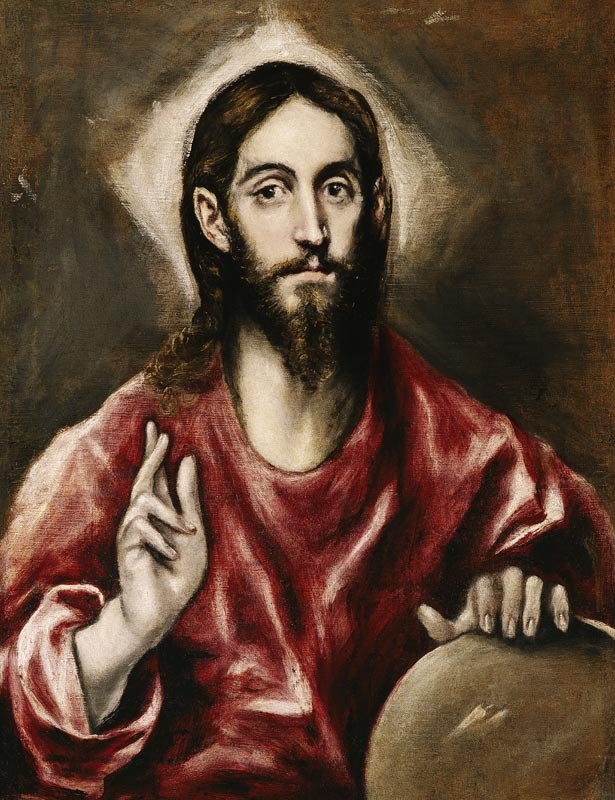 Salvator Mundi (Saviour of the World) a El Greco (alias Dominikos Theotokopulos)