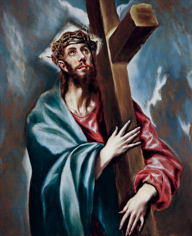 Cross load-bearing Christ I a El Greco (alias Dominikos Theotokopulos)