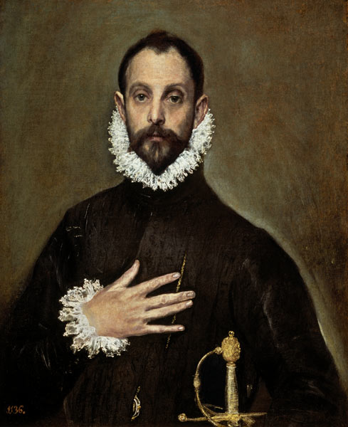A Nobleman with his Hand on his Chest a El Greco (alias Dominikos Theotokopulos)