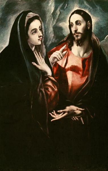 Christ bids farewell to Mary a El Greco (alias Dominikos Theotokopulos)