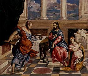 Christ in the House of Mary and Martha a El Greco (alias Dominikos Theotokopulos)