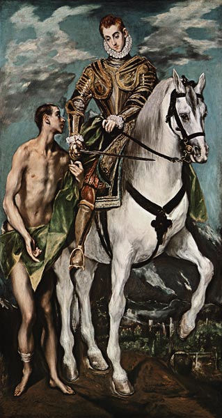 Saint Martin with beggar a El Greco (alias Dominikos Theotokopulos)