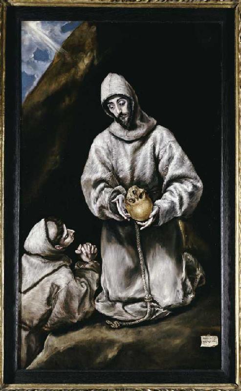 Der heiliger Franziskus meditierend. a El Greco (alias Dominikos Theotokopulos)